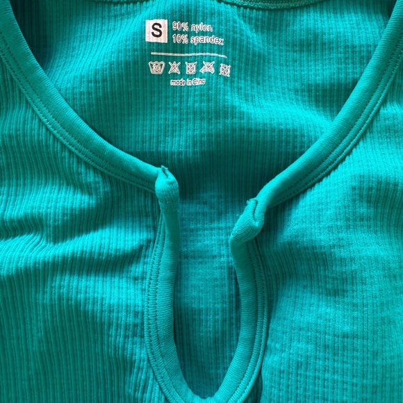 Teal Ribbed Workout Set - Picture 4 of 4